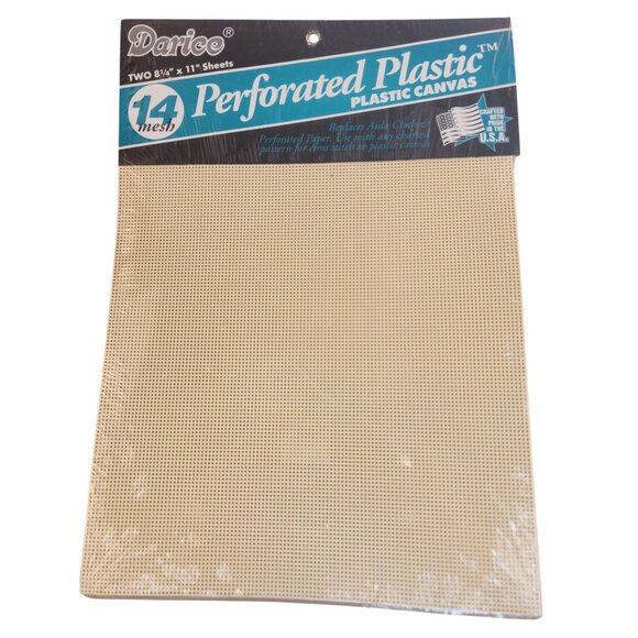 Darice Perforated Plastic 14 Mesh Craft Canvas 8.25" x 11" Sheets 2 Packs Of 2 - Picture 2 of 7